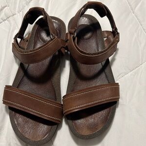 Teva Brown Leather Strap Sandals
